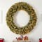 6ft. Clear LED Lights Flocked Artificial Christmas Wreath With Pinecones